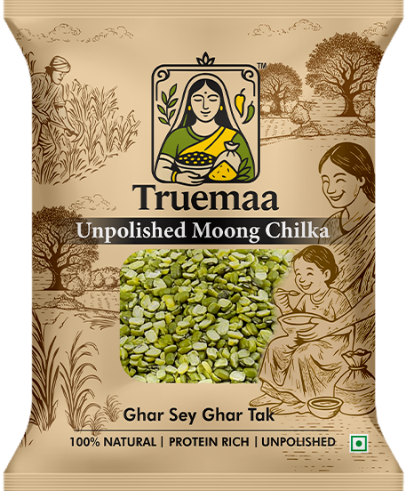 Truemaa Premium Moong Chilka (Unpolished) – 1kg