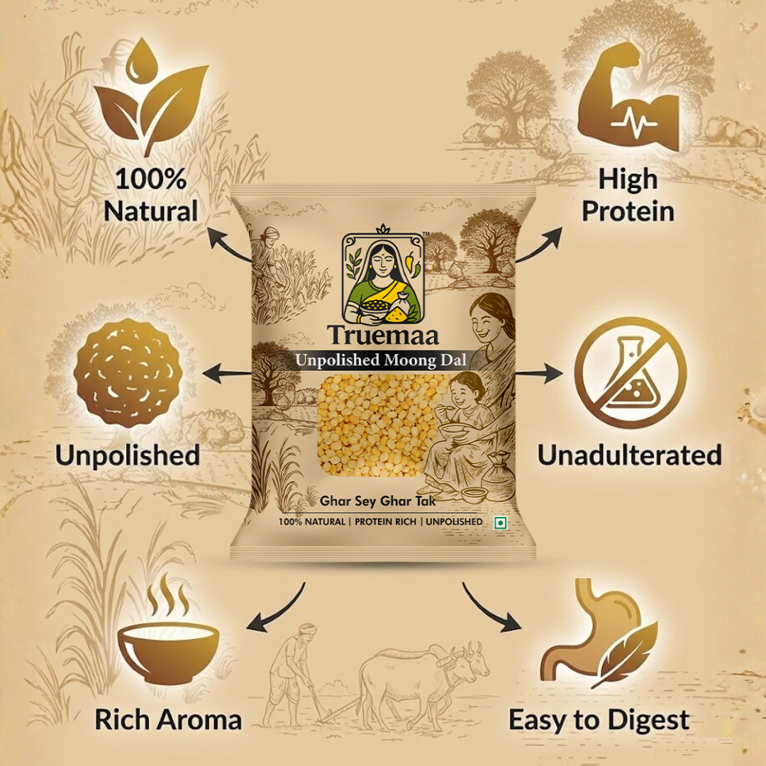 Truemaa Premium Moong Dal (Unpolished) – 1kg - Image 2