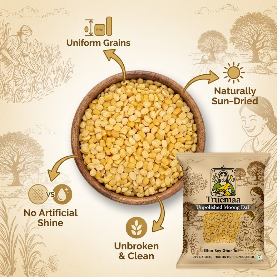 Truemaa Premium Moong Dal (Unpolished) – 1kg - Image 3