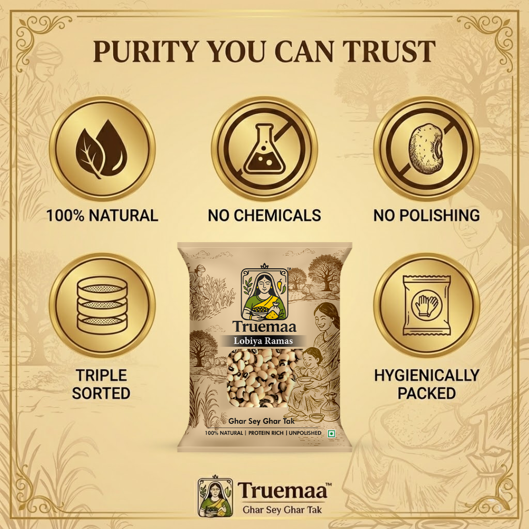 Truemaa Unpolished Lobiya Ramas 1kg - Image 3