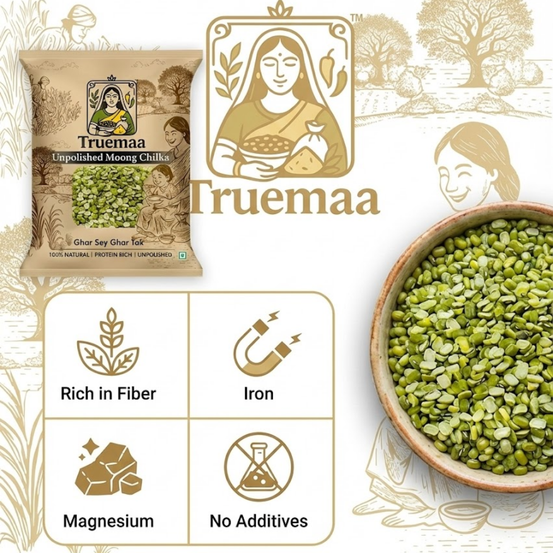 Truemaa Premium Moong Chilka (Unpolished) – 1kg - Image 3
