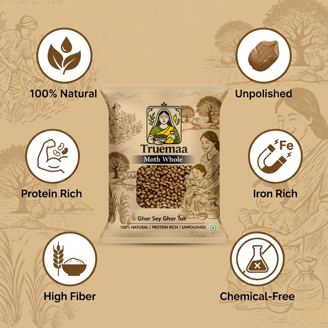 Truemaa Unpolished Moth Matki Whole 1kg - Image 3