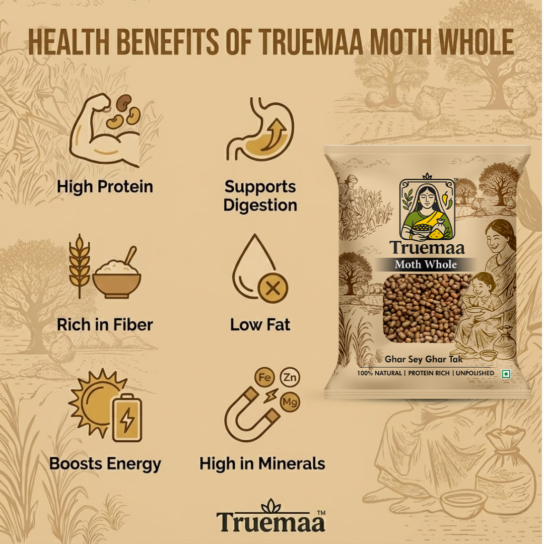 Truemaa Unpolished Moth Matki Whole 1kg - Image 5