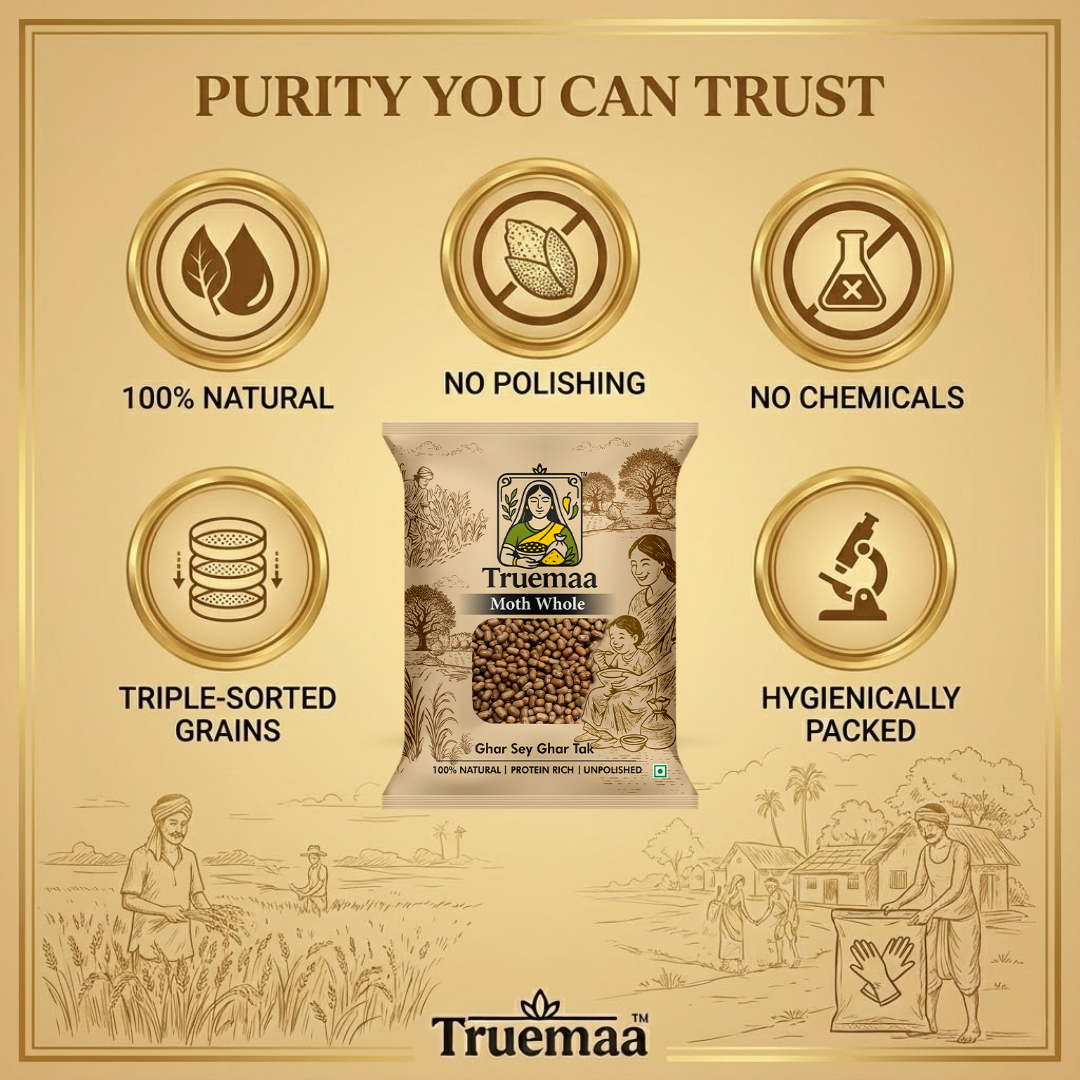 Truemaa Unpolished Moth Matki Whole 1kg - Image 6