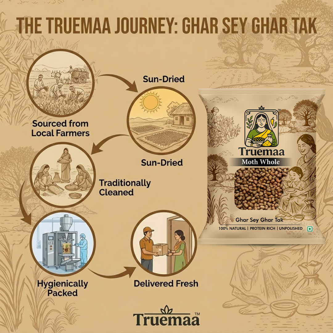 Truemaa Unpolished Moth Matki Whole 1kg - Image 7